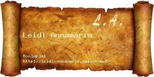 Leidl Annamária névjegykártya